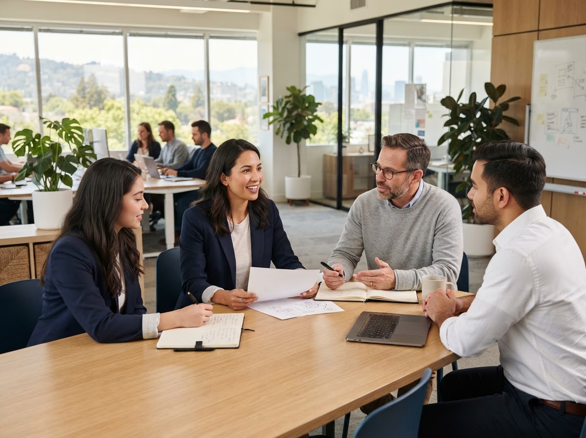 Omnuvar analyst reviewing predictive investment models on a workstation